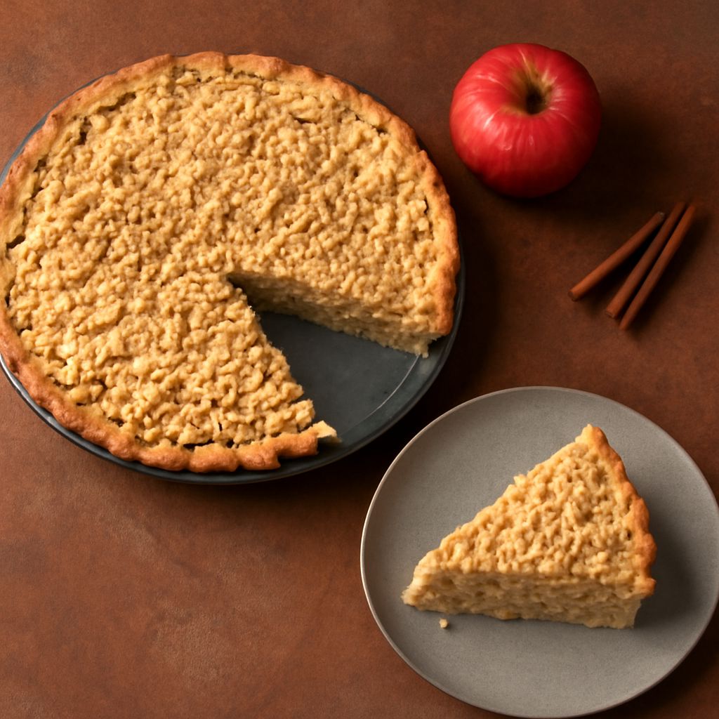 Homemade Dutch Apple Pie with delicious topping