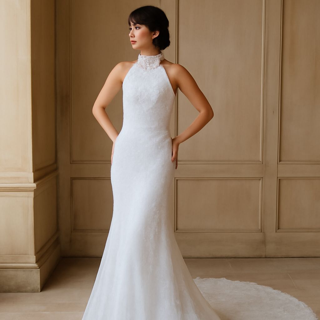 Elegant halter wedding dress and halter style wedding dresses