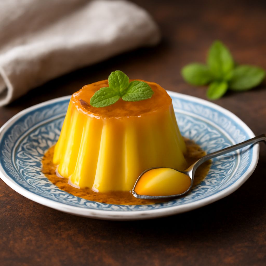 Delicious Mexican flan with caramel topping, a classic flan Mexican dessert