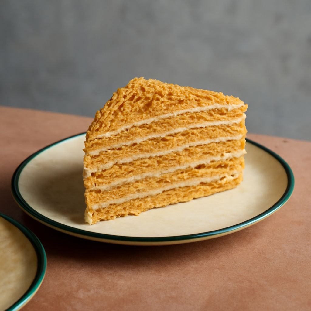 A beautifully layered Russian honey cake, a traditional Russian cake recipe