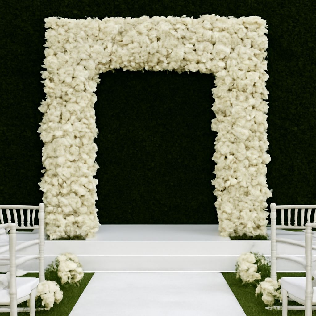 Decorative flower wall and floral wall backdrop